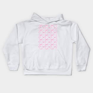 Aesthetic Pastel Pink Ribbons and bows in watercolor Kids Hoodie